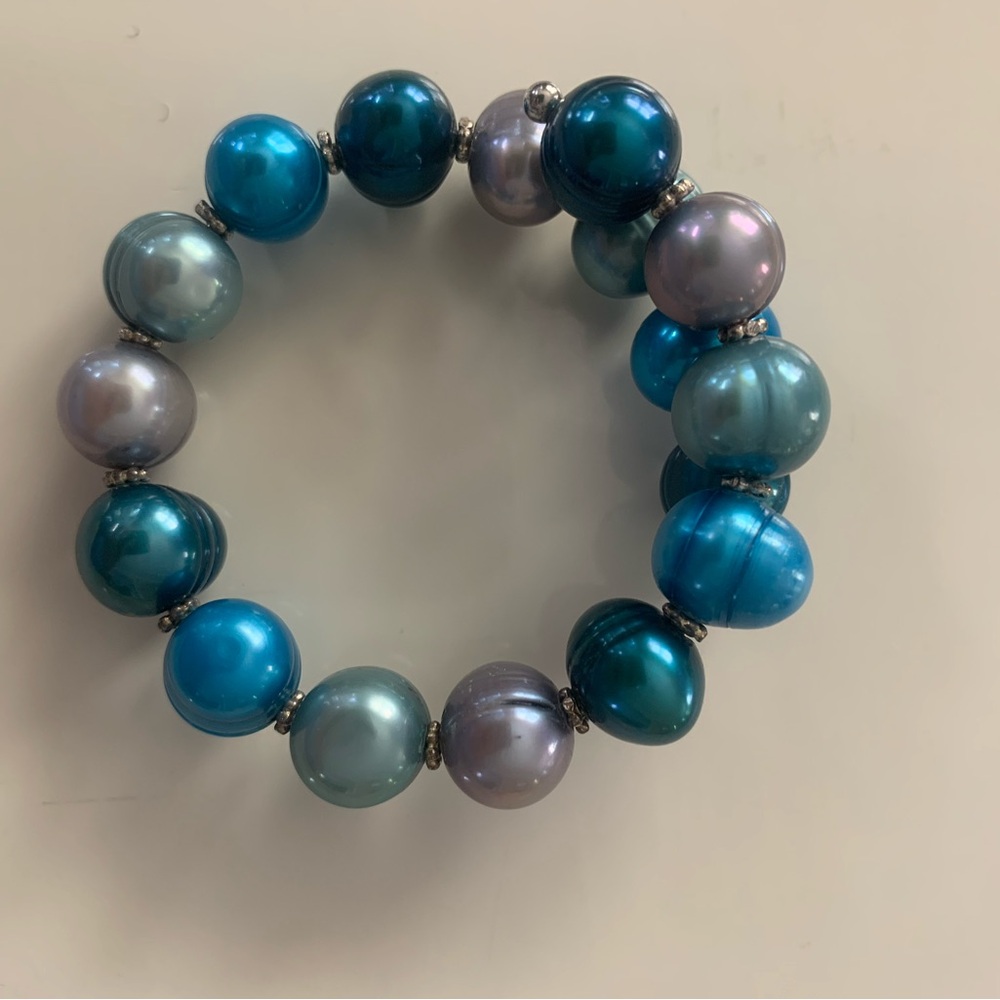 Genuine pearl sterling silver wrap bracelet